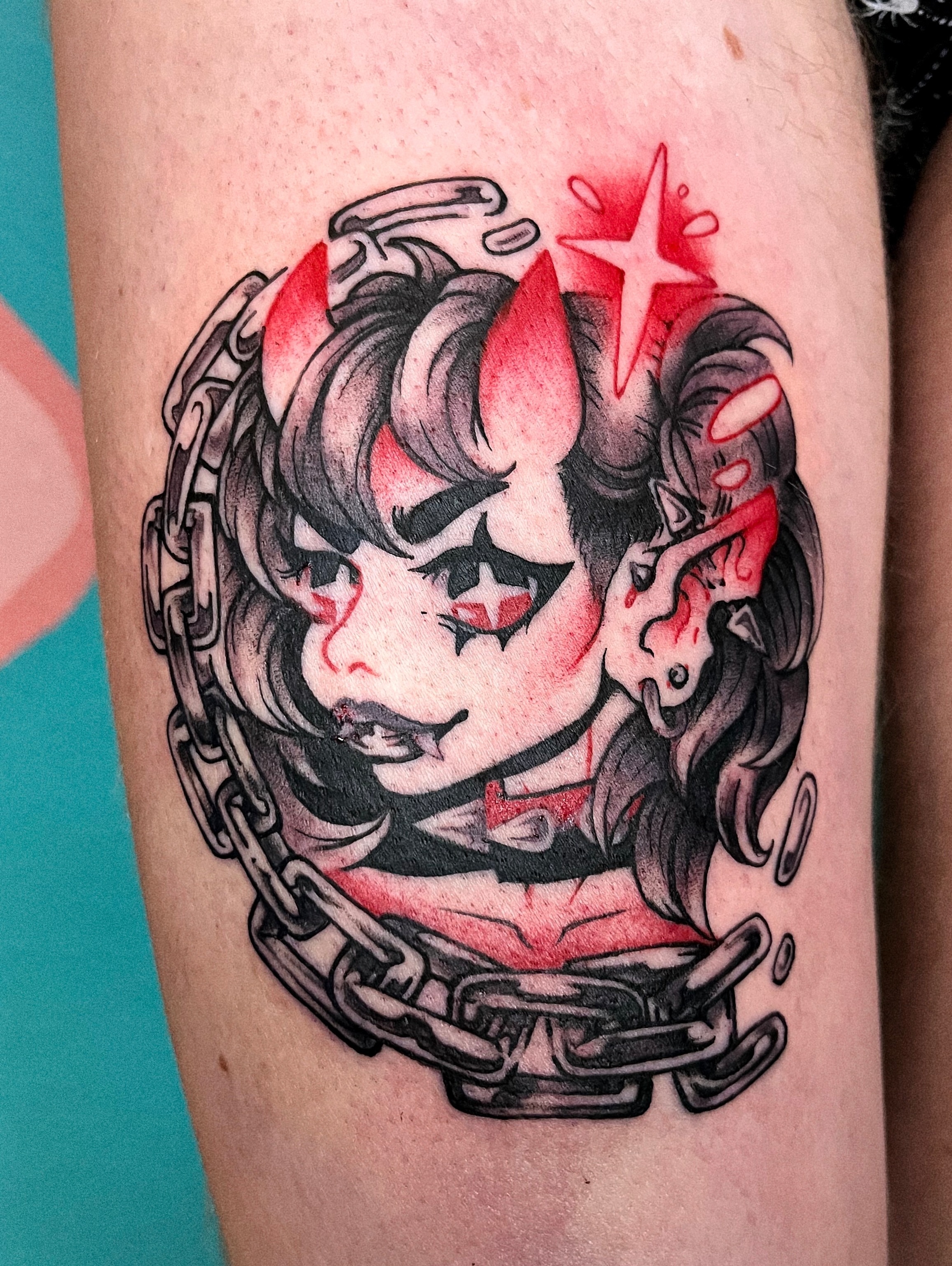 Anime character anime tattoo on the forearm by 𝖍𝖔𝖚𝖗𝖓𝖔𝖔𝖓