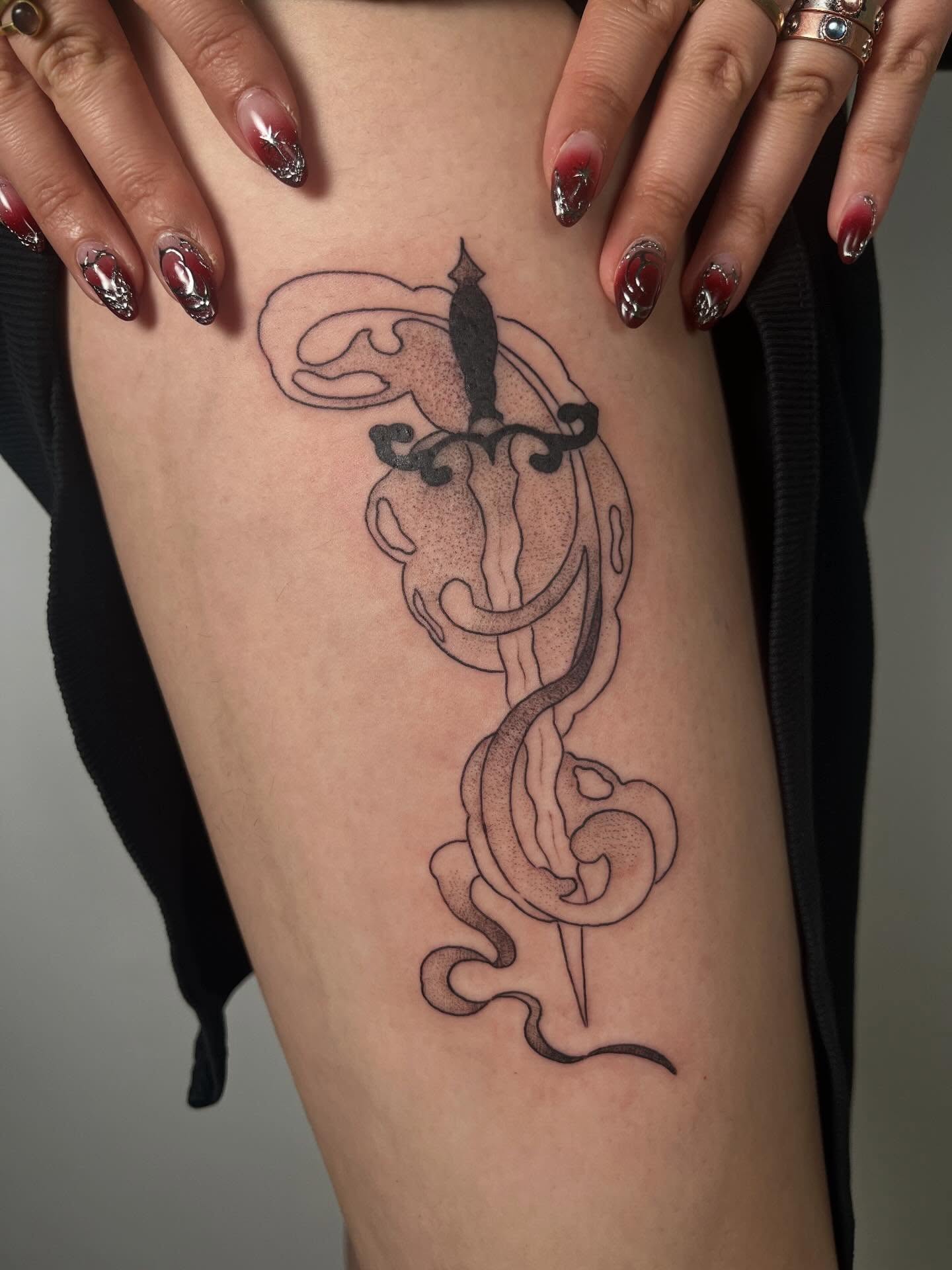 Tattoo by @pitypostcard — black_and_grey