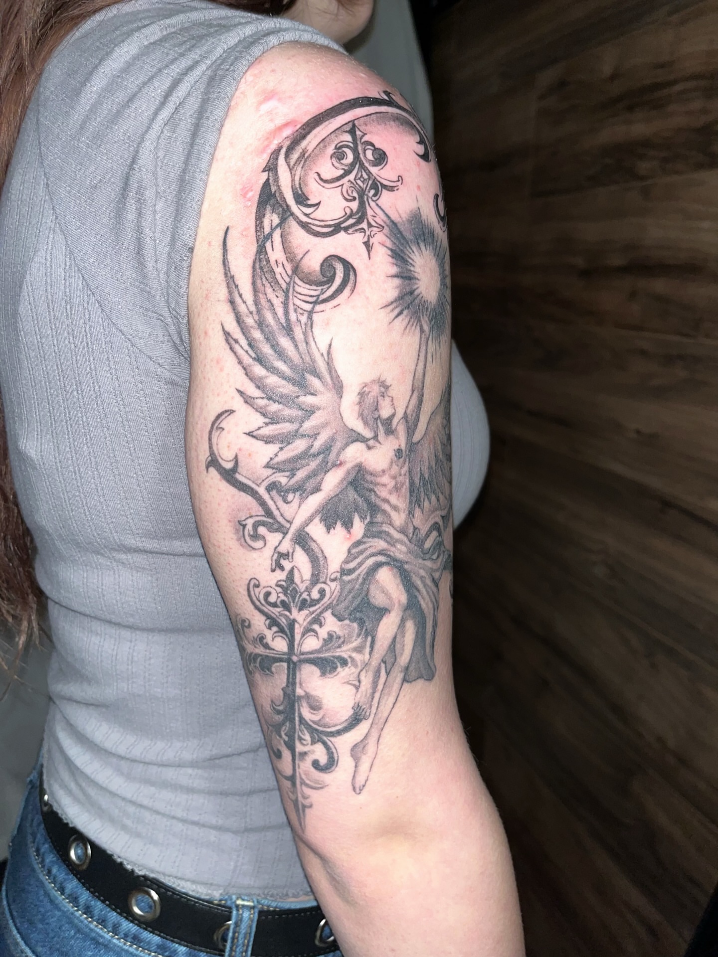 Tattoo by @michelleyoon_ttt — black_and_grey, realism