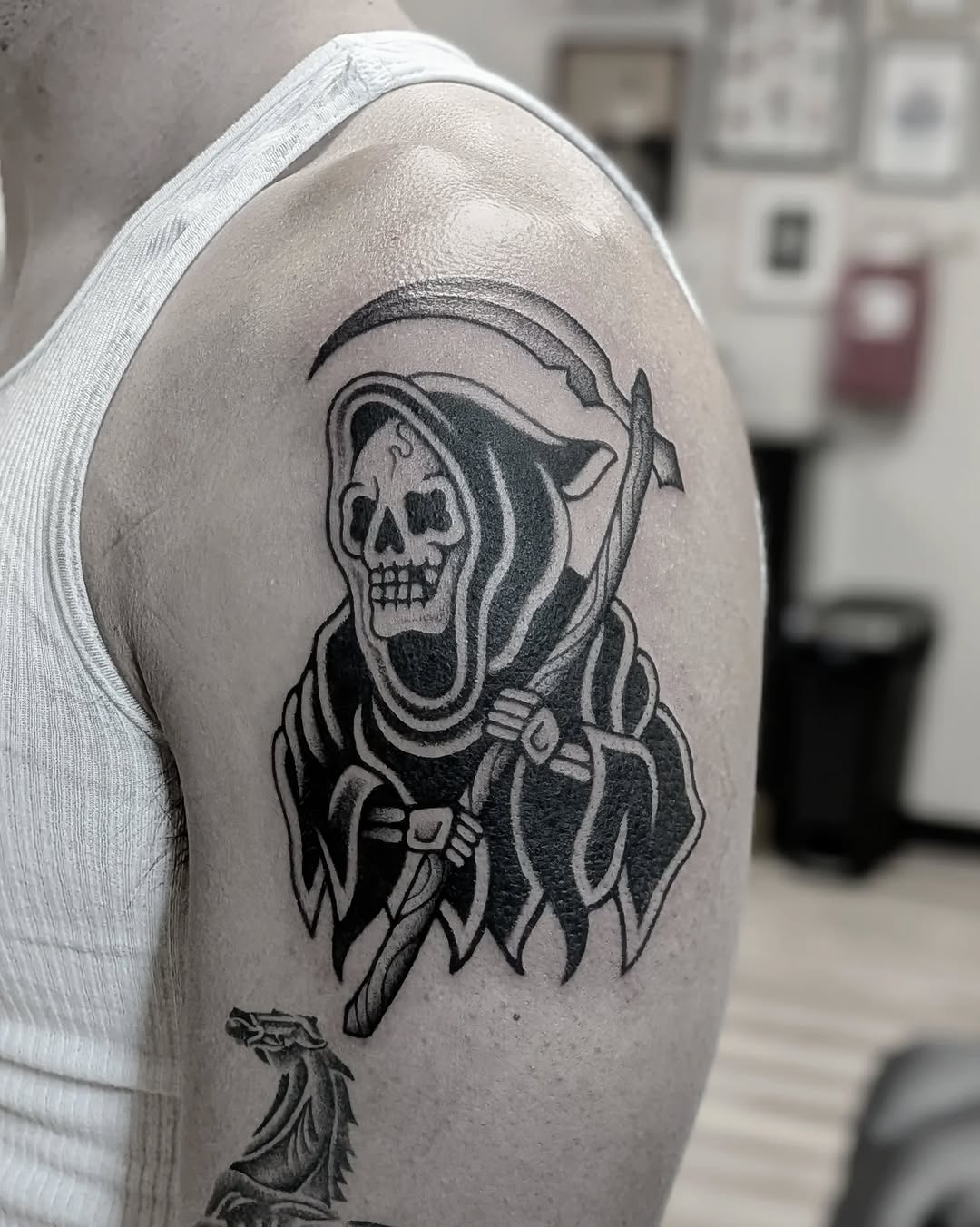 Tattoo by @darkdaystattoos — american_traditional, black_and_grey