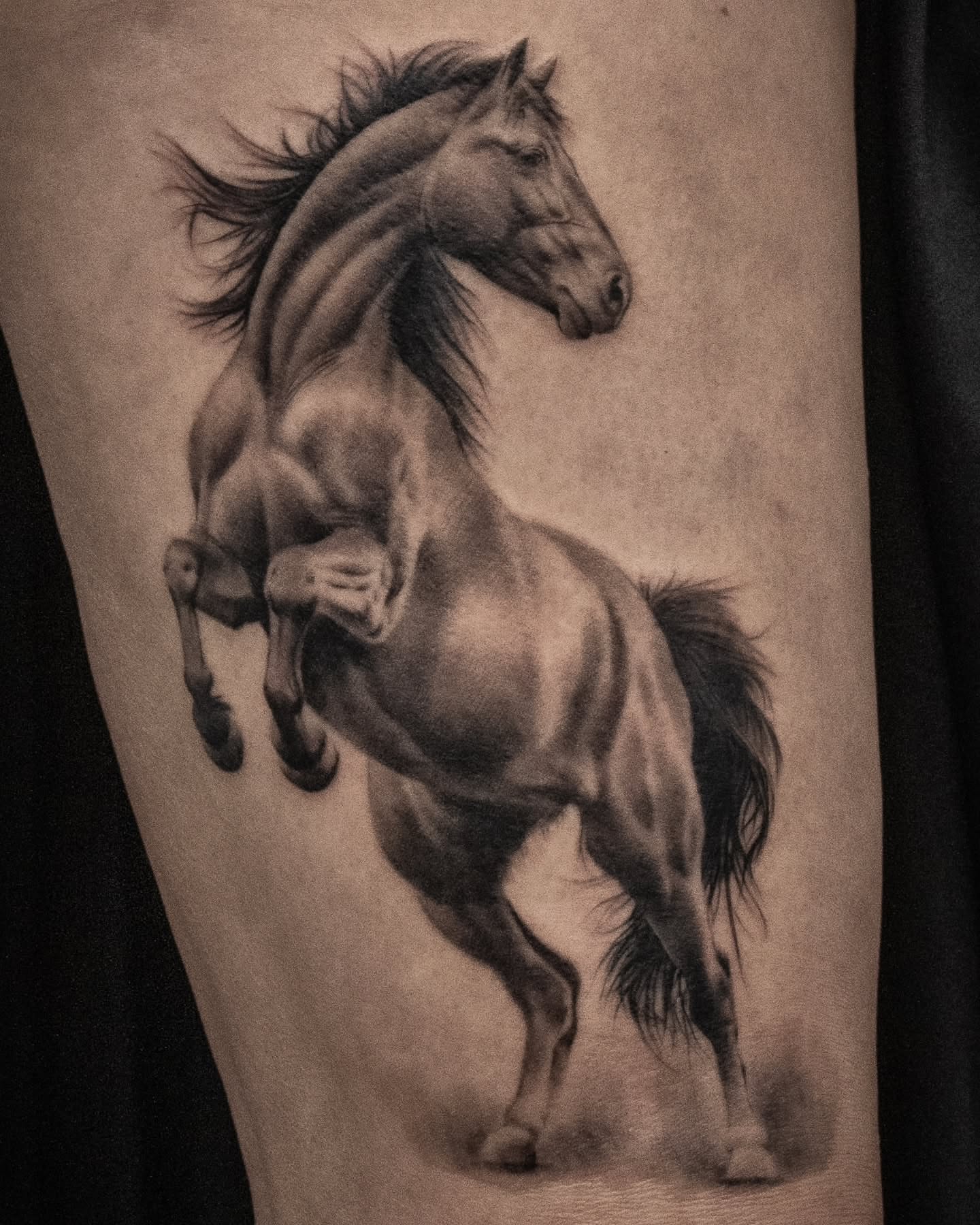 Tattoo by @glitchnstein β realism, black_and_grey