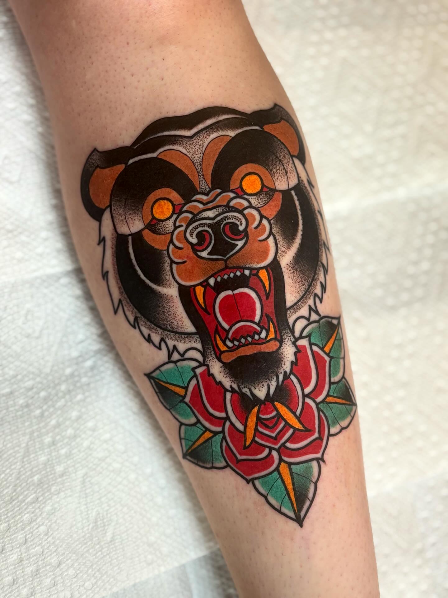 Tattoo by @toddshowdown — american_traditional, dotwork
