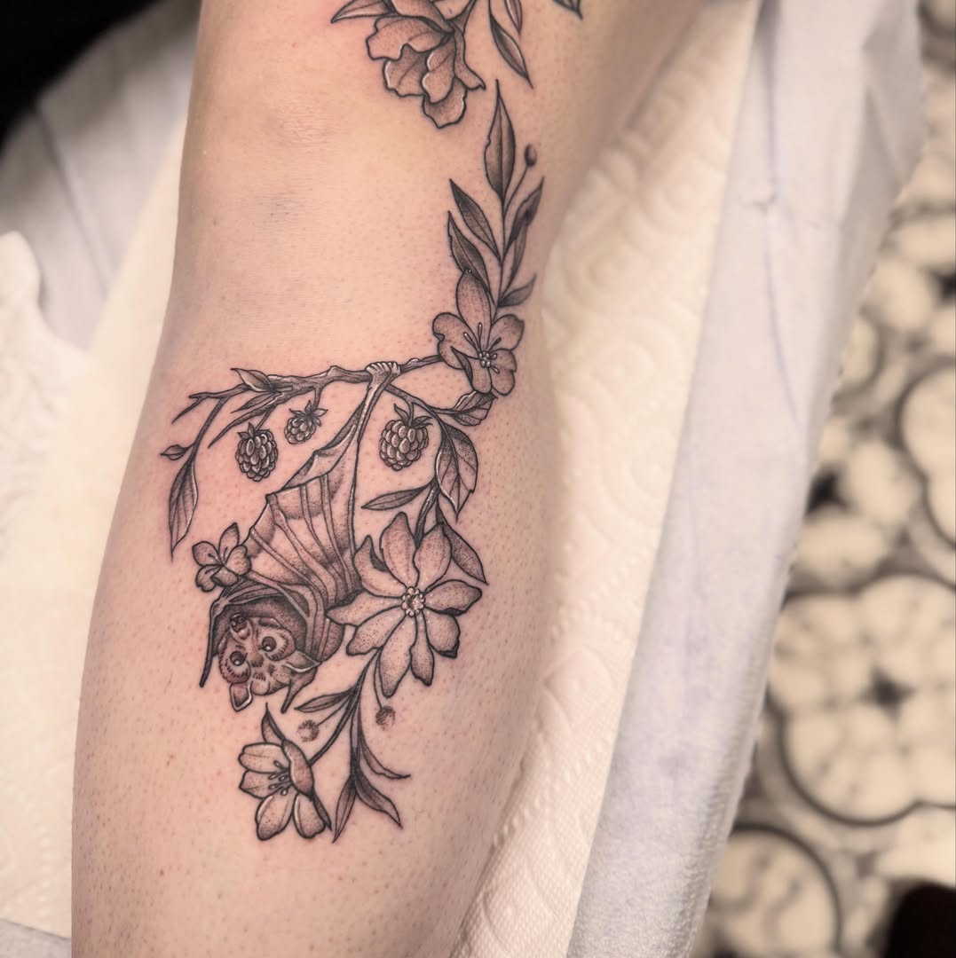 Tattoo by @_crybaby.tattoos — black_and_grey