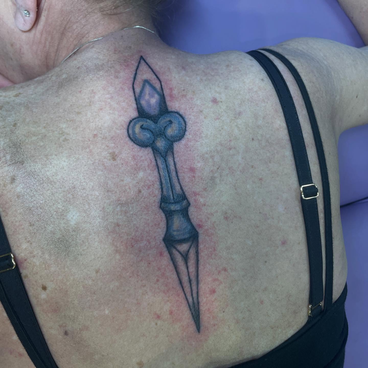 Spike black and grey tattoo on the back by 𓉸ྀི lola hoax tattoos𓉸ྀི