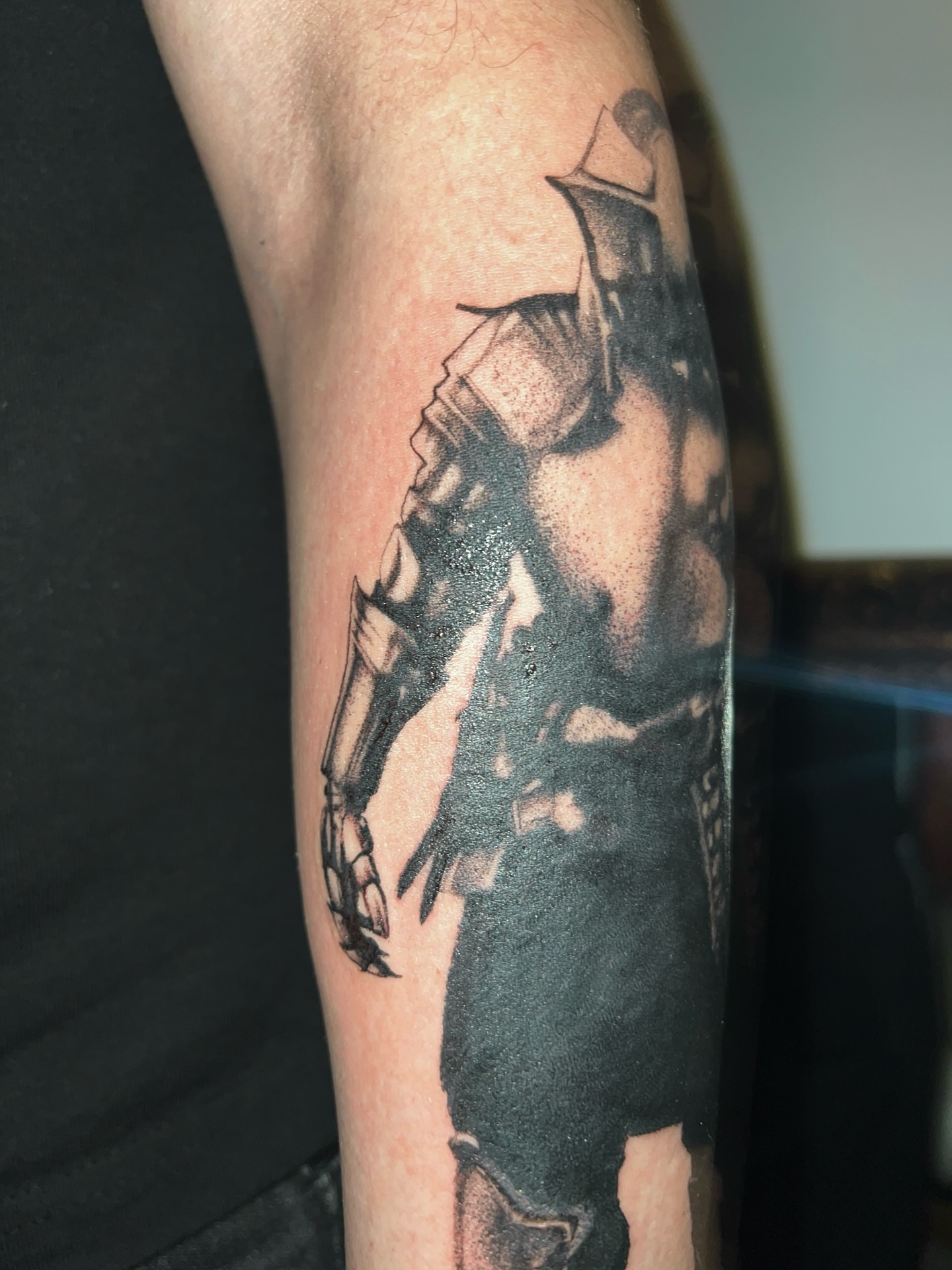 Warrior dotwork tattoo on the forearm by ♡ ant ☆