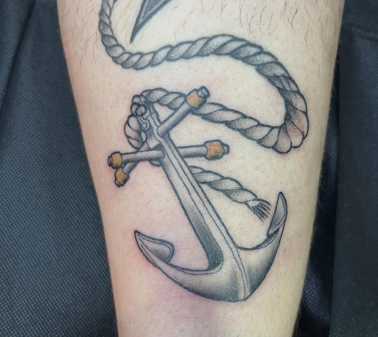 Tattoo by @mischiefinkparlor18 — black_and_grey