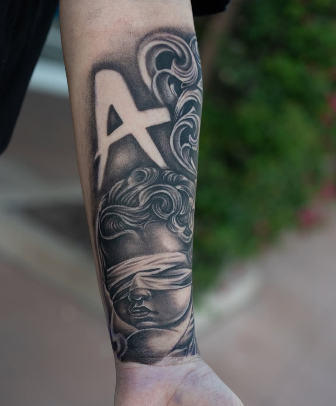 Tattoo by @inkbydame — black_and_grey, realism