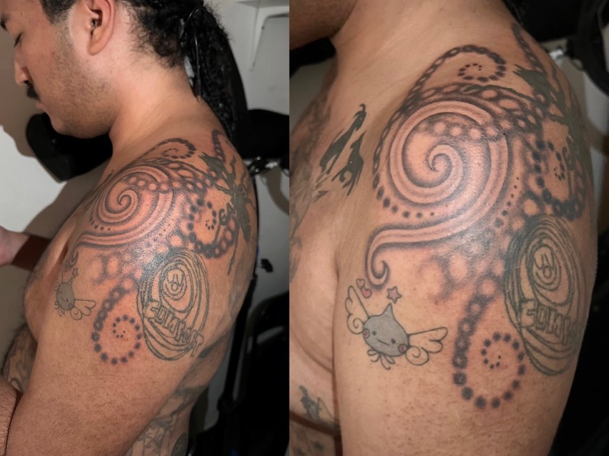 Tattoo by @7bugin7thdimension — dotwork, geometric