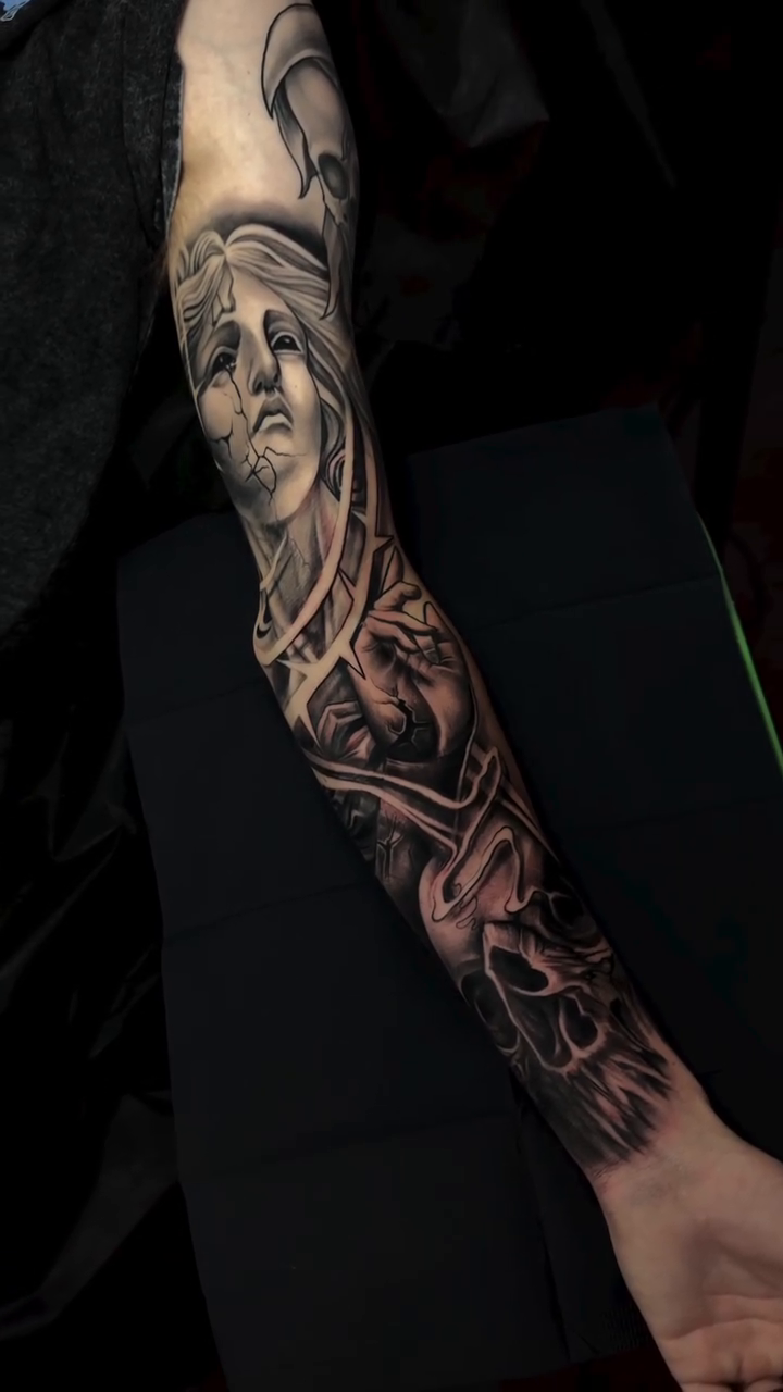 Tattoo by @coreyryantattoo — realism, black_and_grey