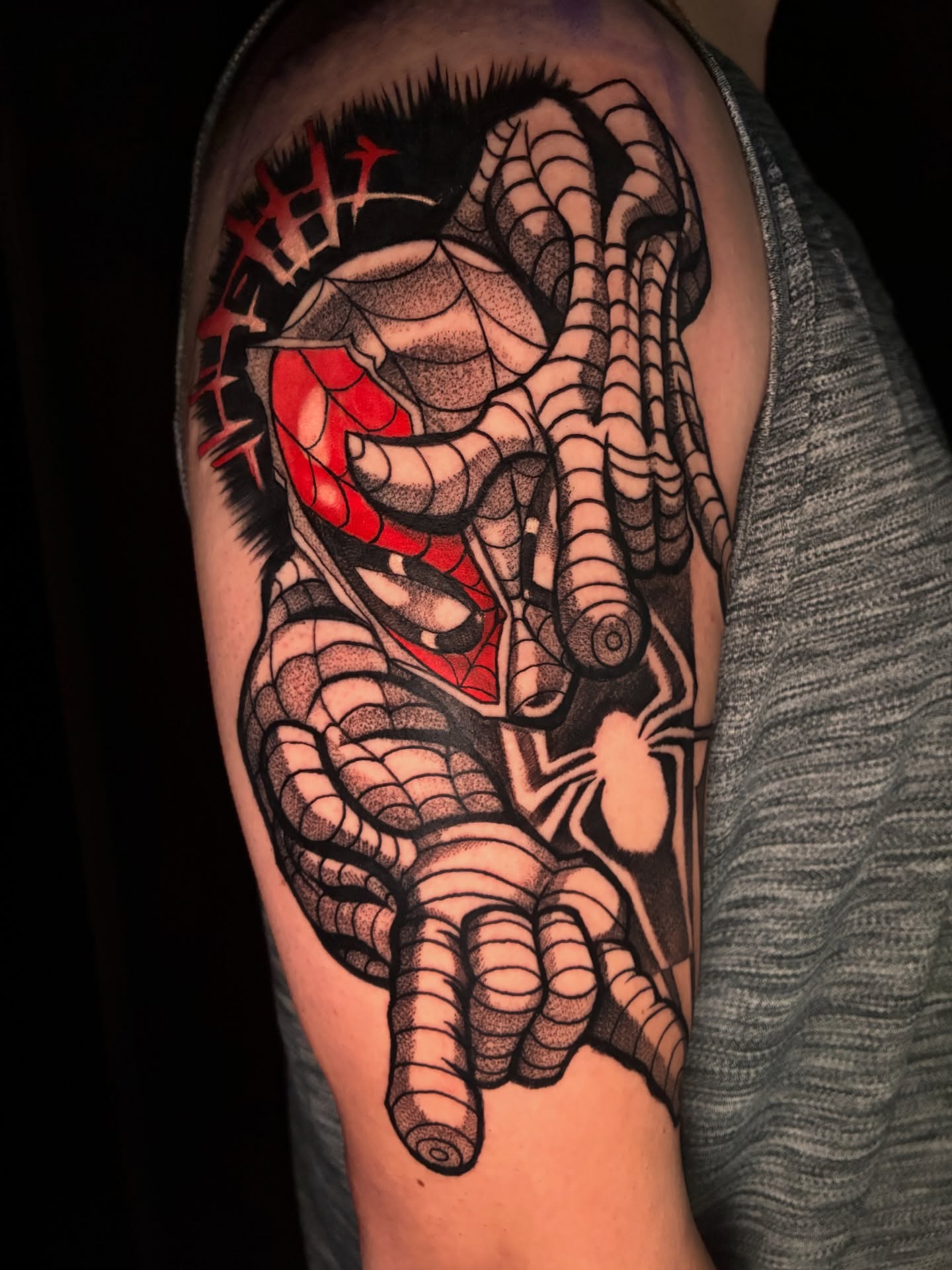 Tattoo by @strangecxncept — dotwork, black_and_grey