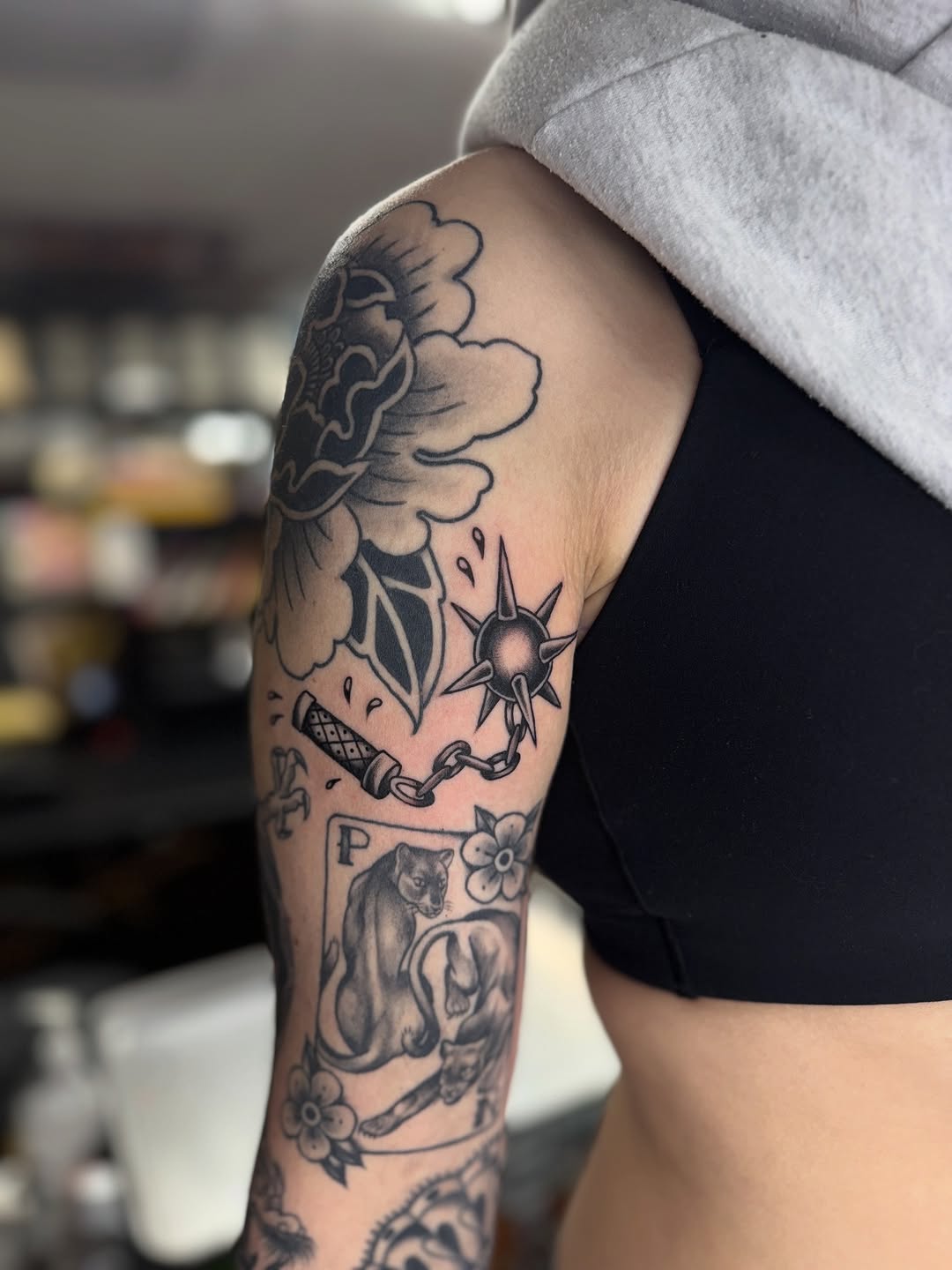 Tattoo by @starahtattoo — american_traditional, black_and_grey