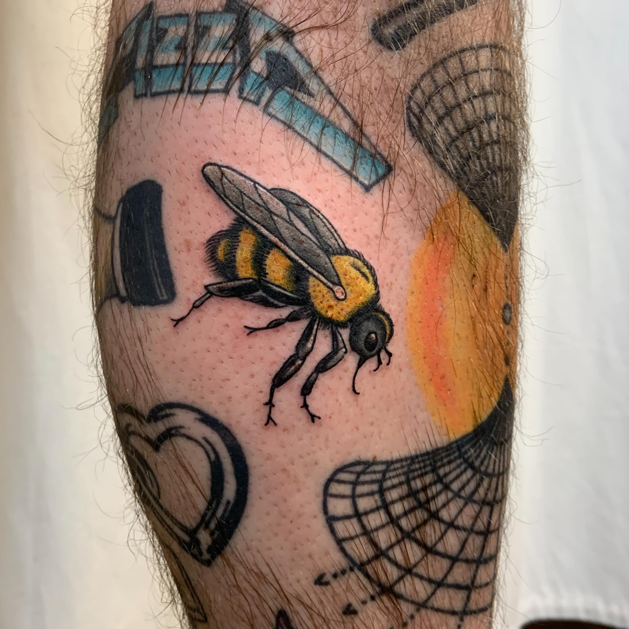 Bee realism tattoo on the forearm by Tattoos By Court