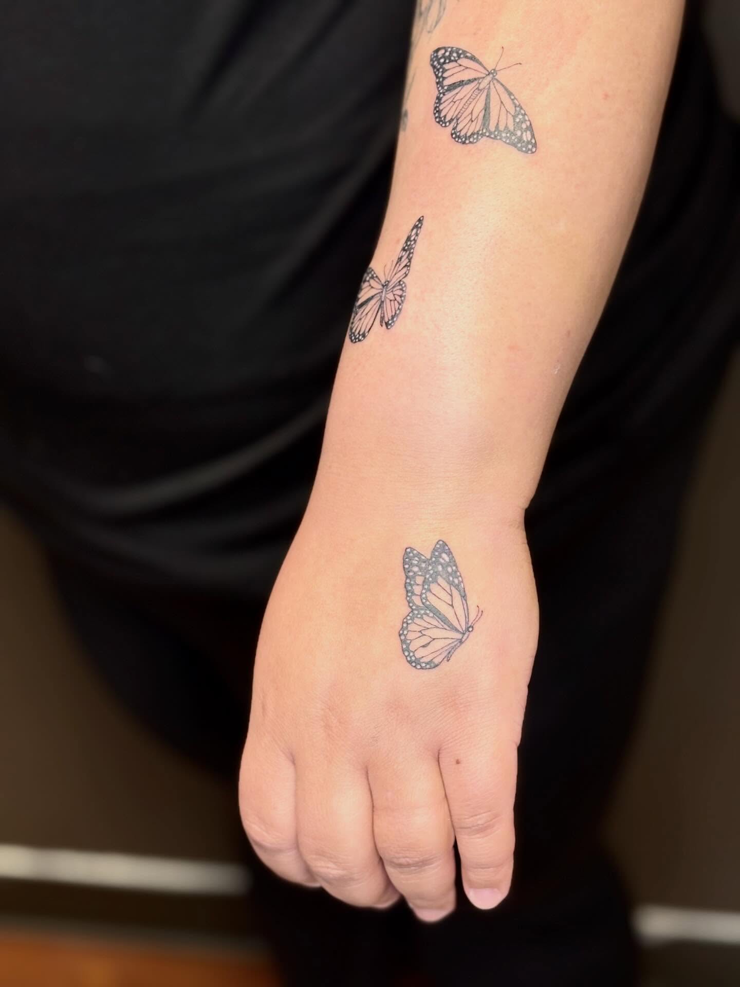 Butterfly black and grey tattoo by 🖤Sidney🖤