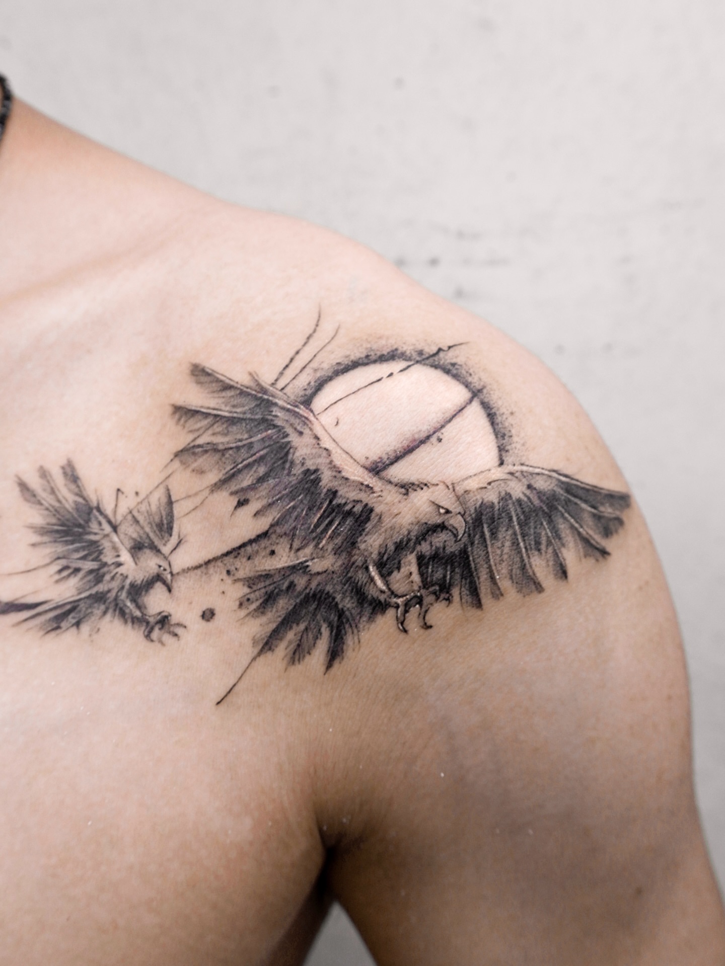 Tattoo by @maru.tattooist — black_and_grey