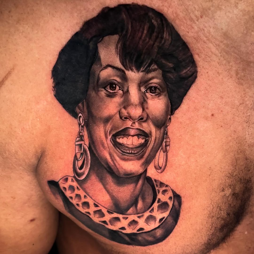 Tattoo by @sayanatattoos — realism, black_and_grey