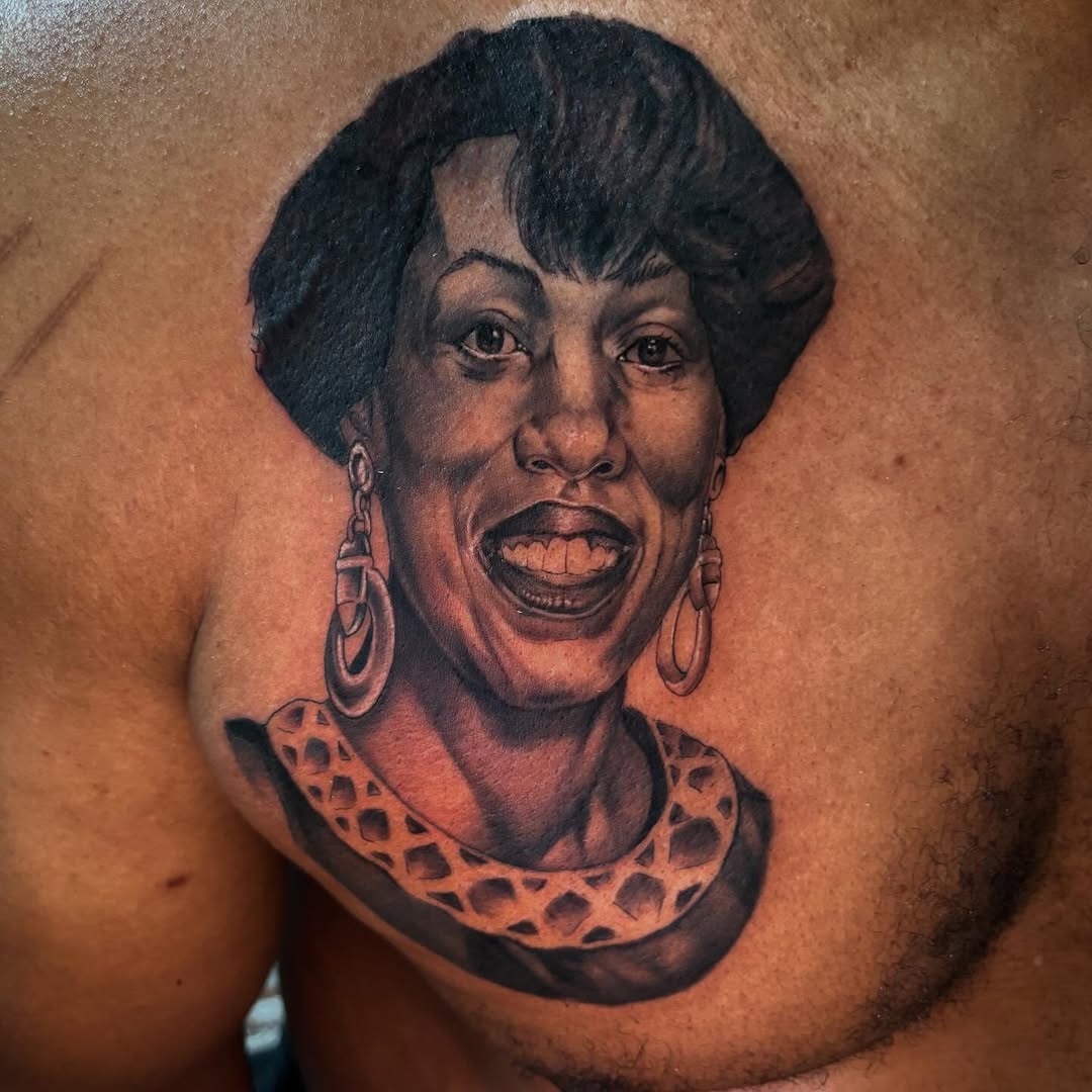 Tattoo by @sayanatattoos — realism, black_and_grey