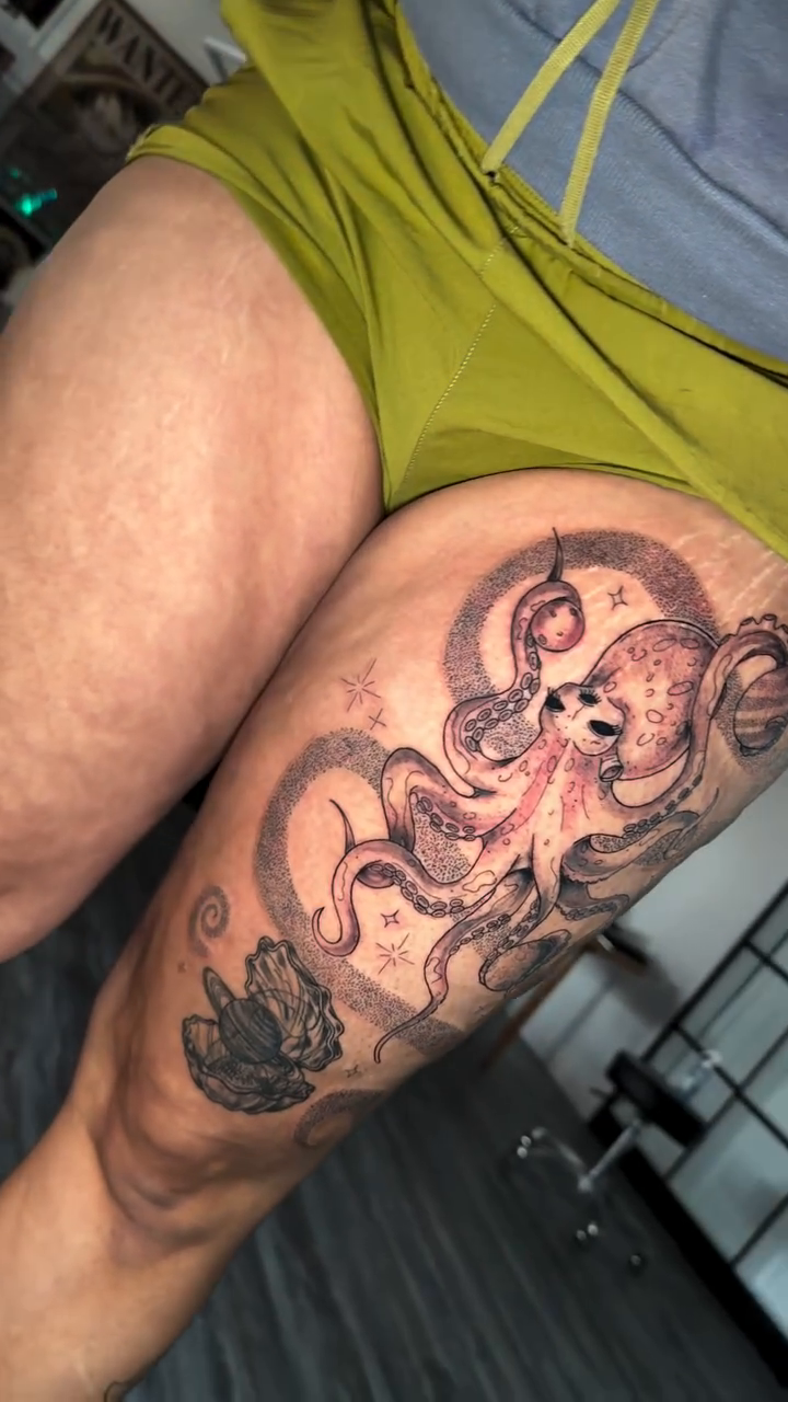 Tattoo by @tatgirlbreezus — dark_realism, black_and_grey