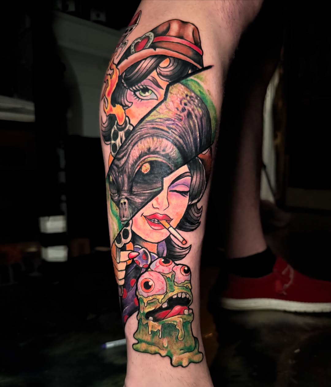 Tattoo by @garrett.morrell — american_traditional, dotwork