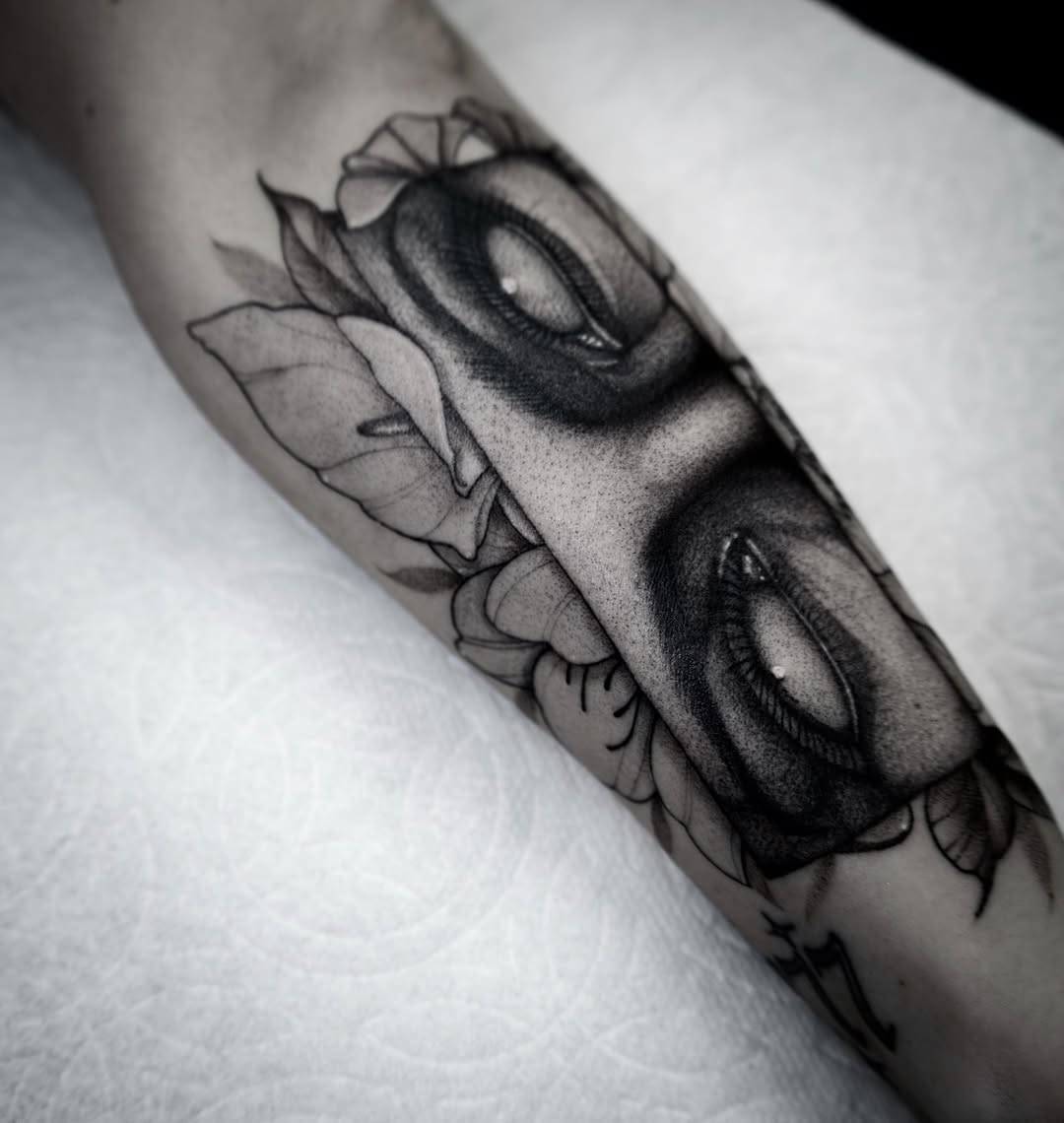 Tattoo by @jaredxhughes — black_and_grey, dotwork