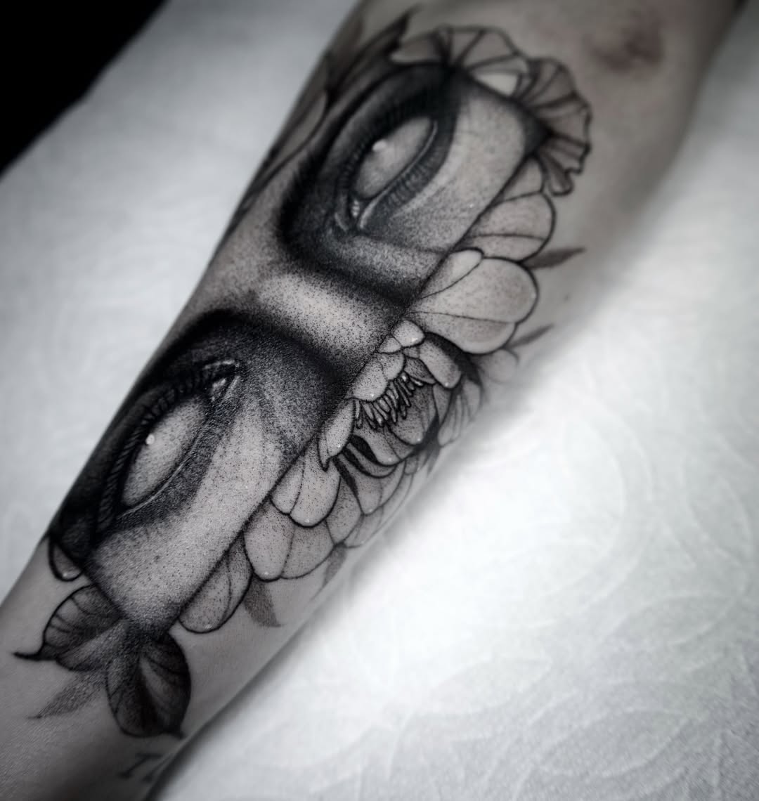Tattoo by @jaredxhughes — black_and_grey, dotwork