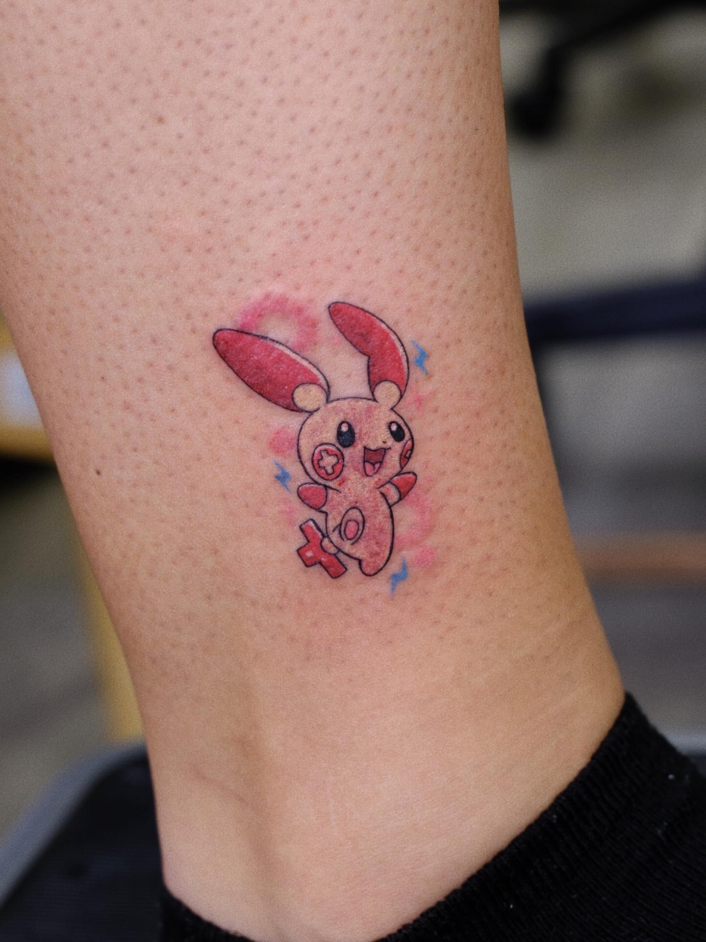 Pikachu watercolor tattoo on the forearm by rita_tattooist