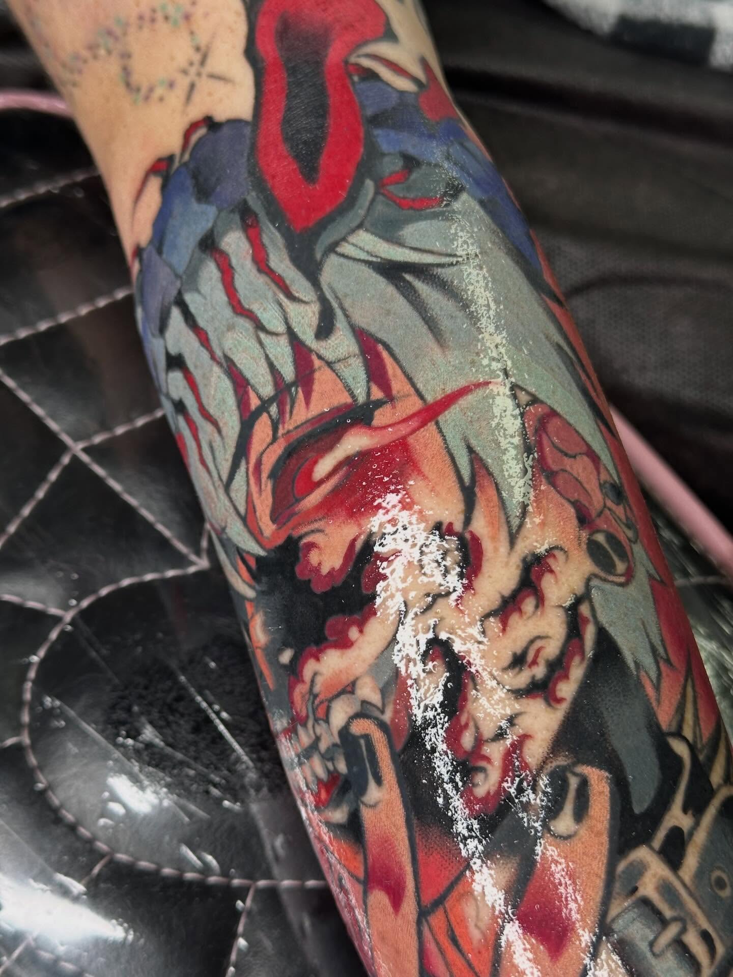 Demon japanese irezumi tattoo on the forearm by 𝔅𝔞𝔱𝔅𝔬𝔫𝔢 🦇Mariah Hernandez