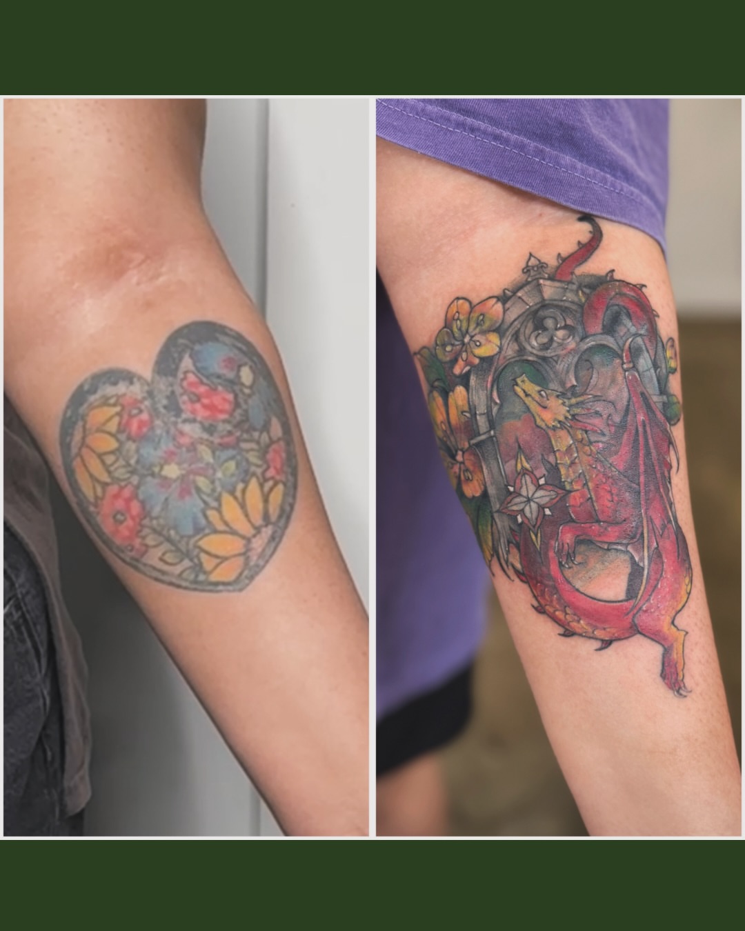 Heart American traditional tattoo on the forearm by Andy Rowe- Tattoo Artist🦇