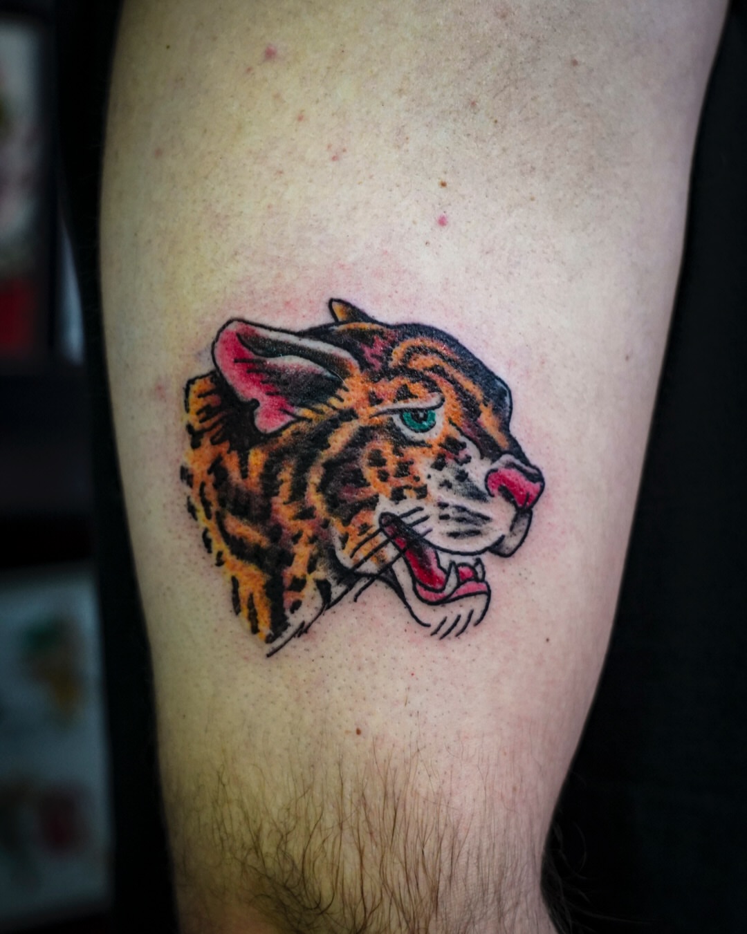 Jaguar realism tattoo on the forearm by Spicoli