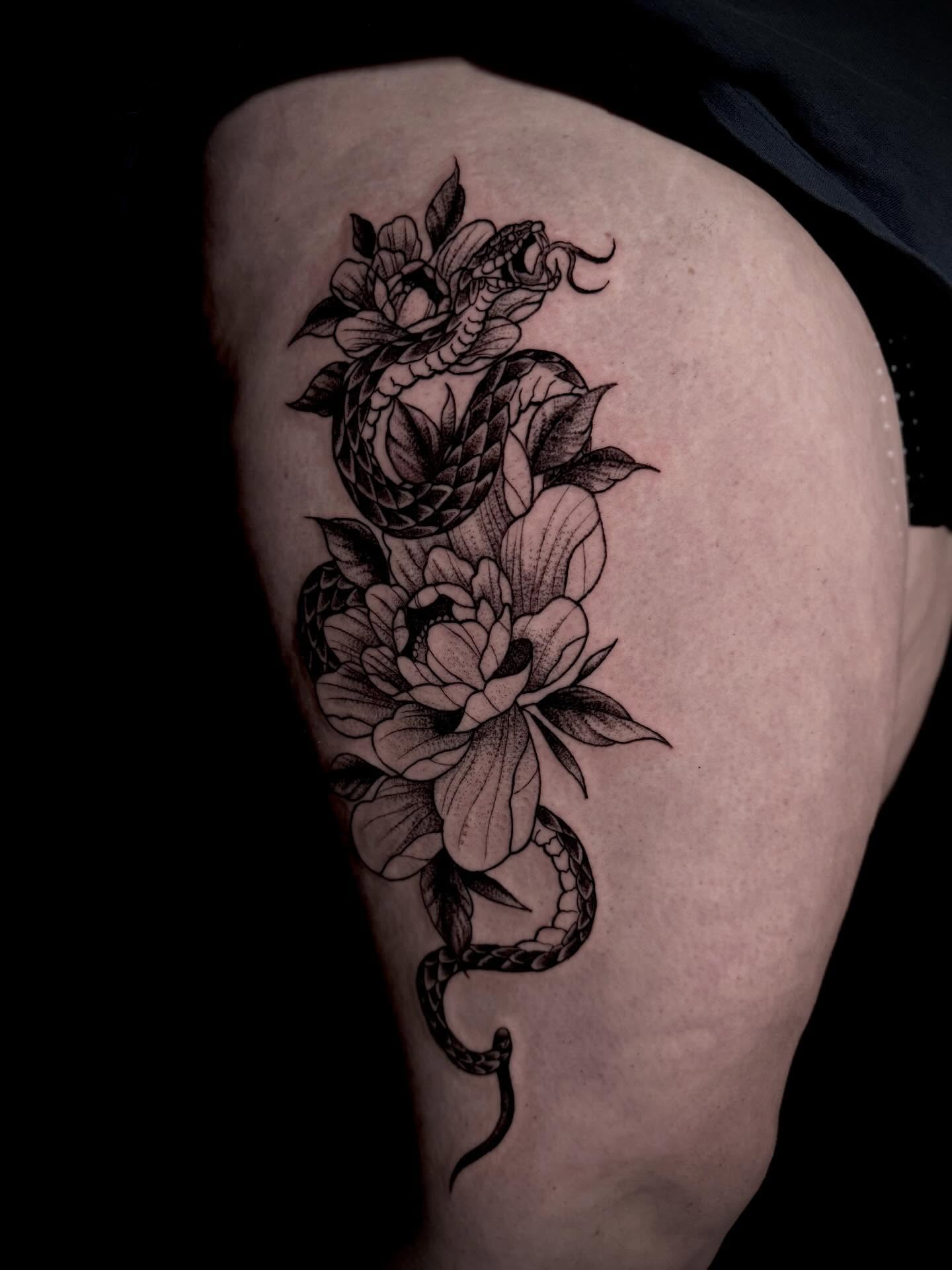 Tattoo by @oneinkedangel — black_and_grey, realism