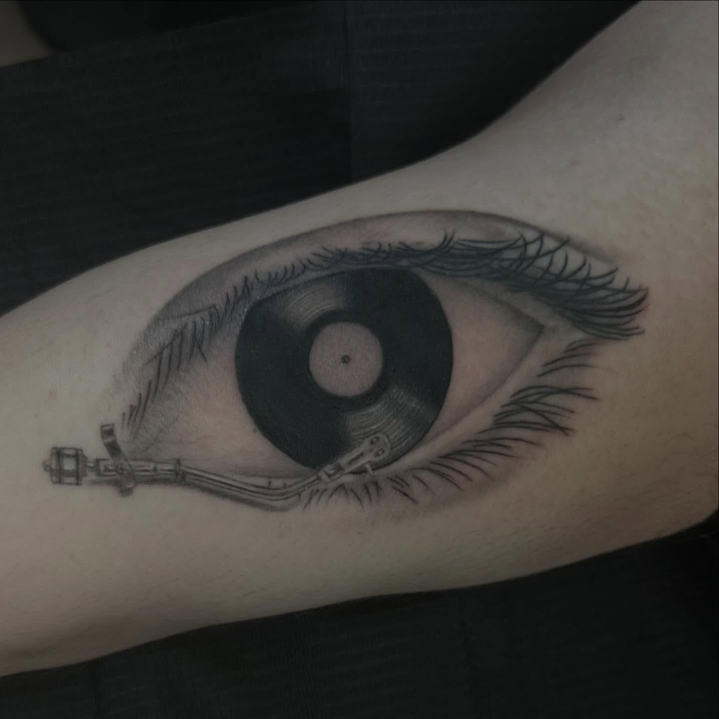 Eye realism tattoo on the forearm by Bryan Humphries