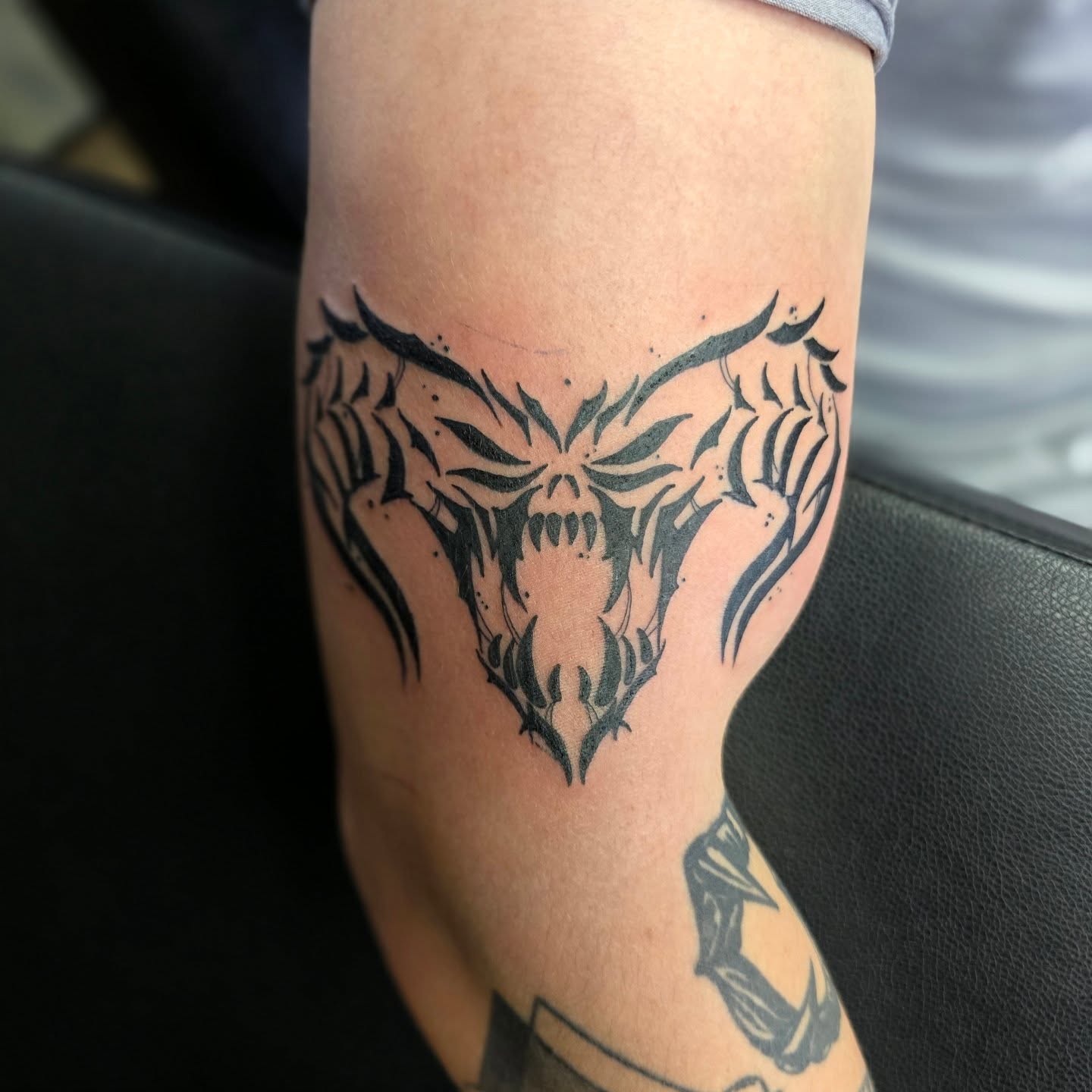 Tattoo by @dark_altar_tattoo — black_and_grey