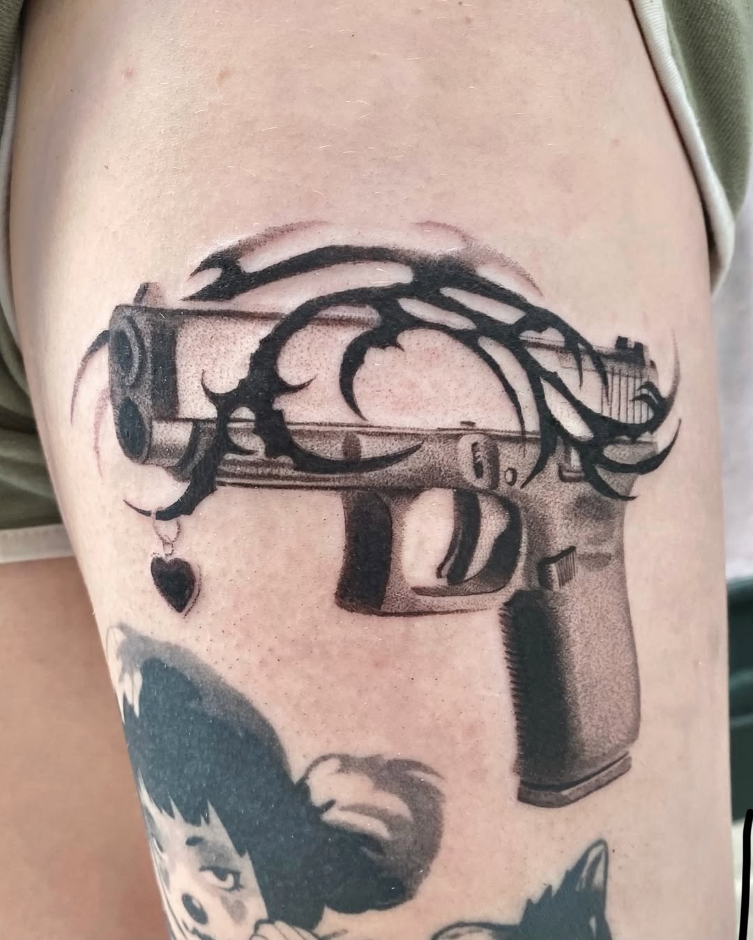Tattoo by @weebapologist — realism, blackwork