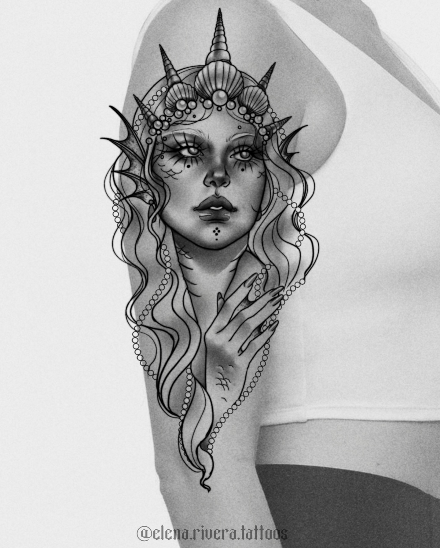 Tattoo by @elena.rivera.tattoos — black_and_grey, realism