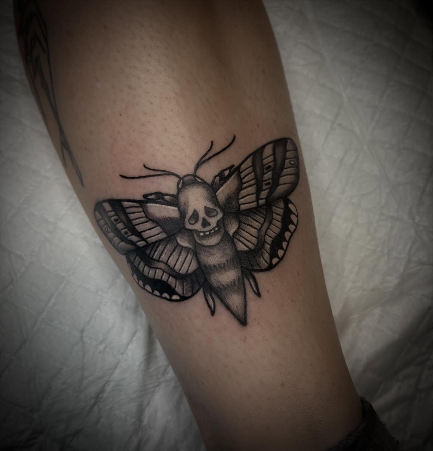 Tattoo by @marzxink — black_and_grey