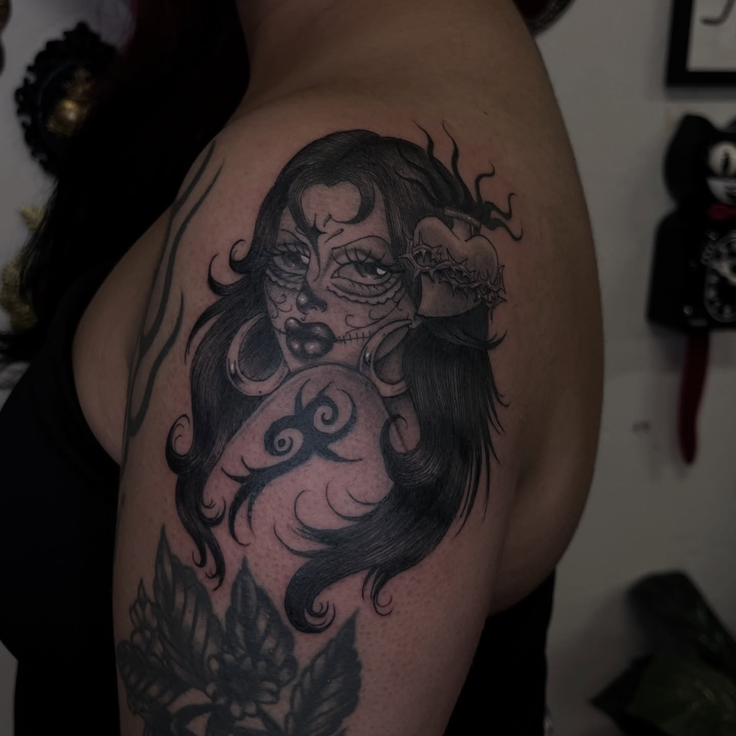 Tattoo by @ashleyworldpeace — black_and_grey, realism