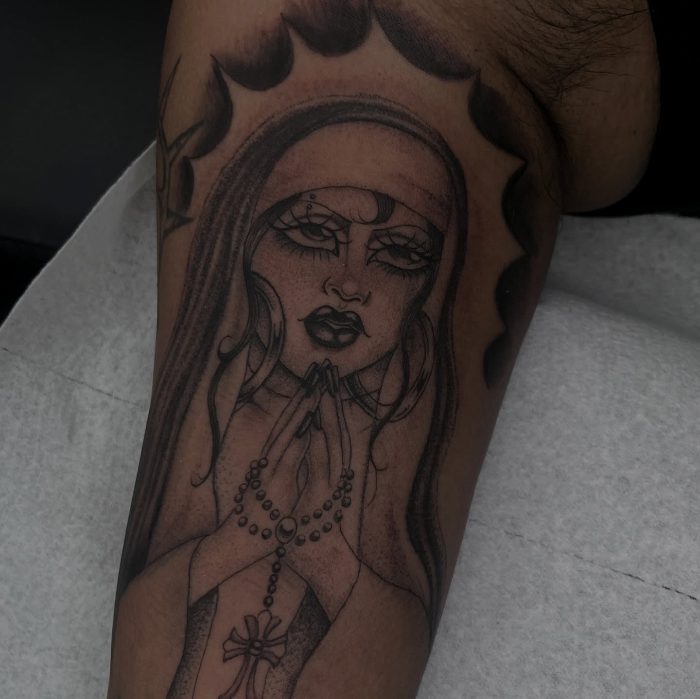 Tattoo by @ashleyworldpeace — dotwork, black_and_grey