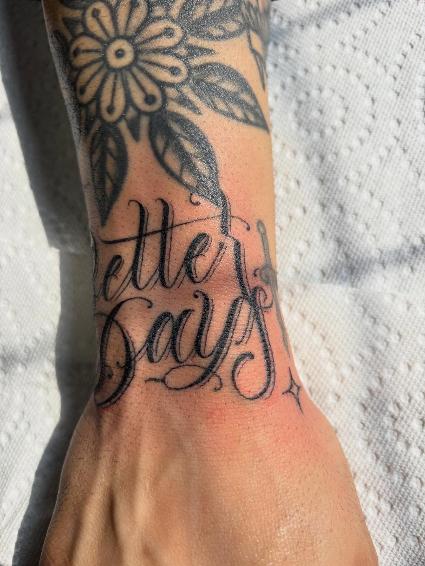 Tattoo by @jayytattoos_ — lettering_script