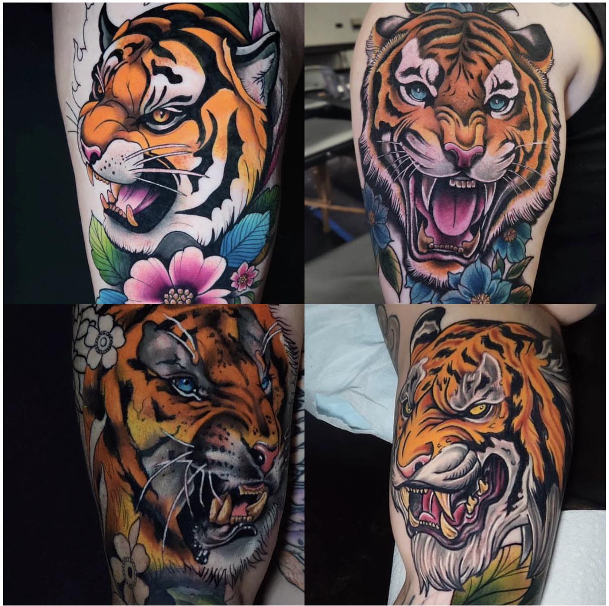 Tiger realism tattoo on the forearm by Rachel Sellers
