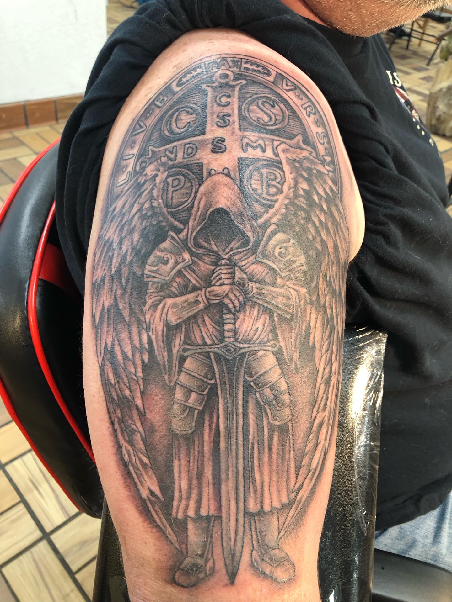 Tattoo by @nathanleib — black_and_grey, realism