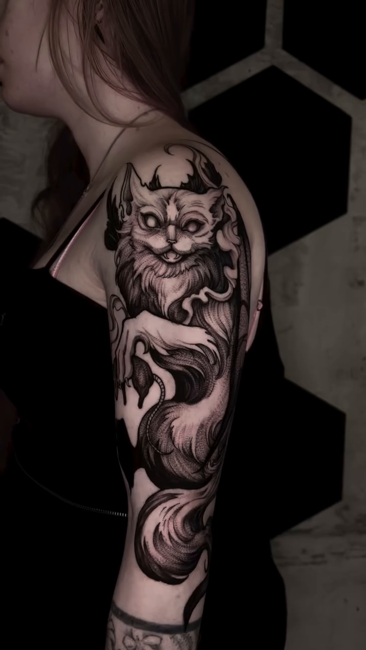 Tattoo by @haileypaetztattoos — japanese_irezumi, black_and_grey