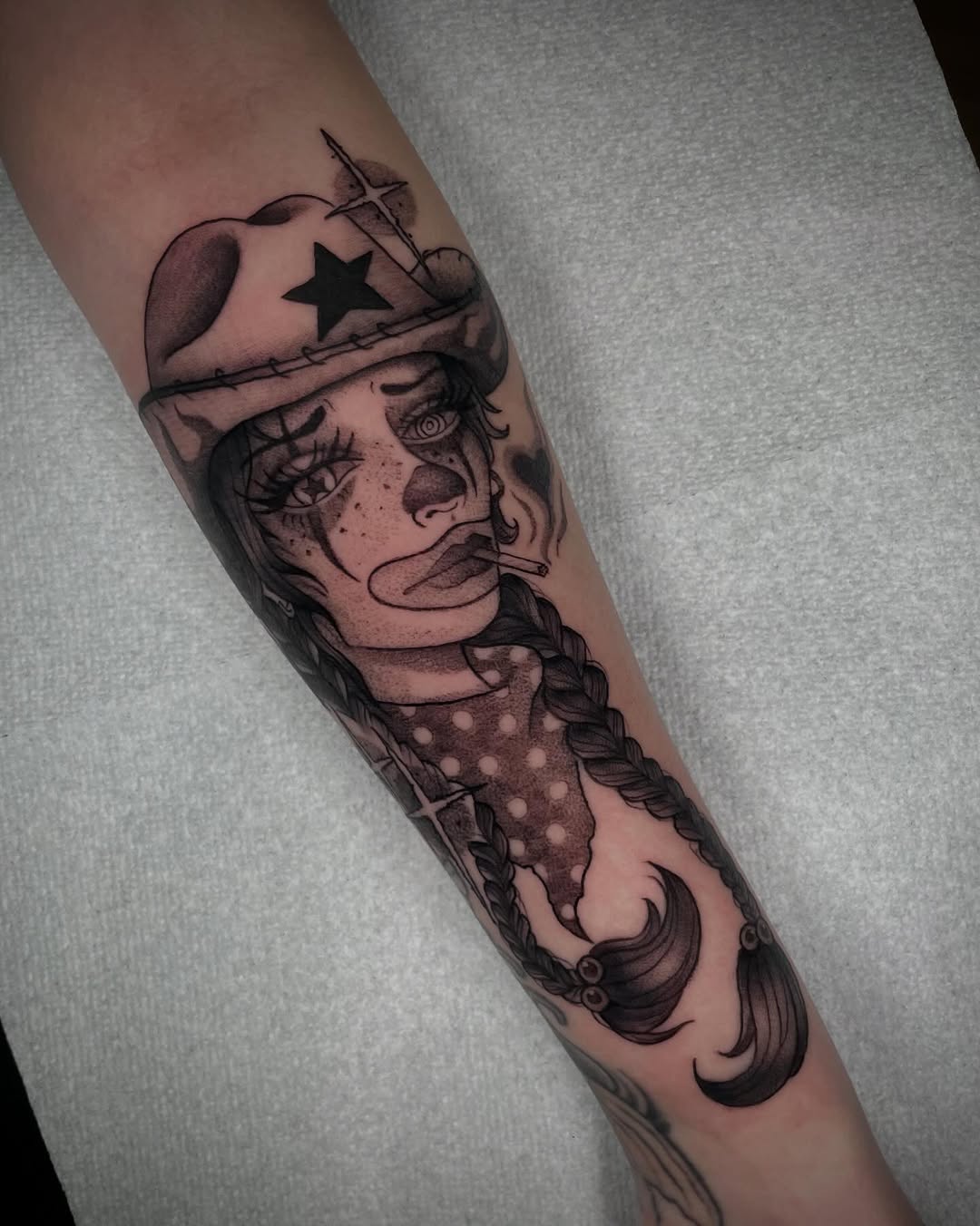 Tattoo by @katstattooth — chicano, black_and_grey