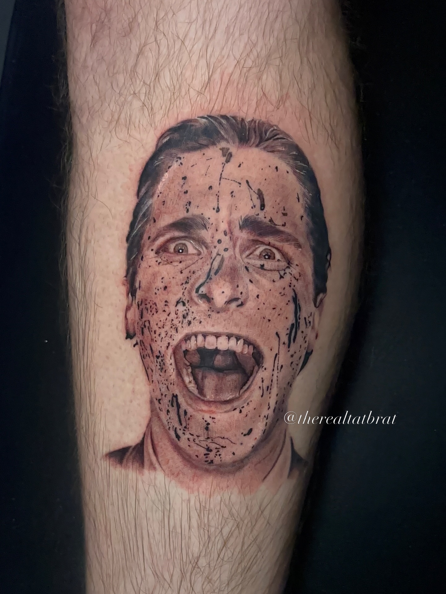 Tattoo by @therealtatbrat — realism, dotwork