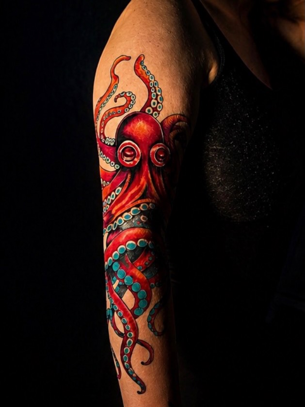 Octopus realism tattoo on the forearm by Shake_tatts