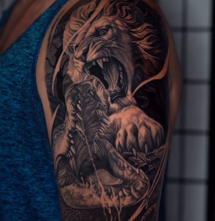 Tattoo by @whoaskedburke — realism, black_and_grey