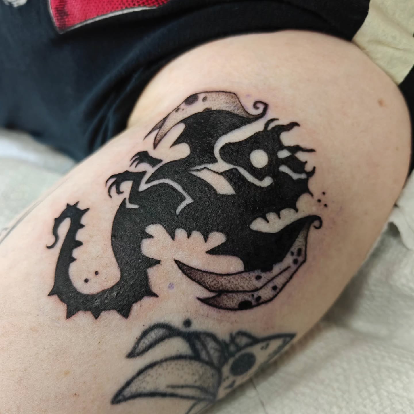 Tattoo by @eightleggedmeg — black_and_grey