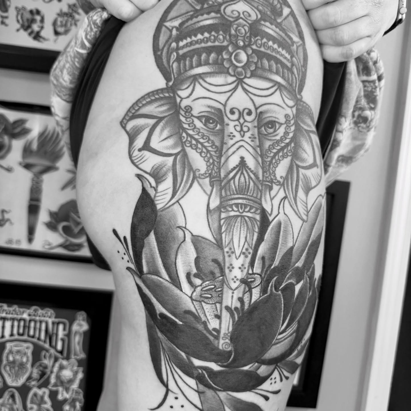 Tattoo by @artbyb_sitc — black_and_grey, ornamental