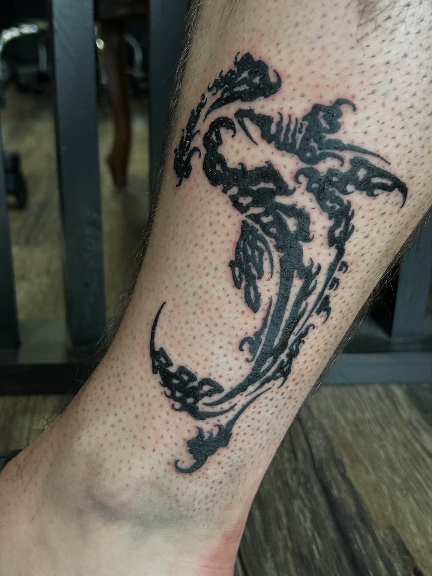 Tattoo by @dokkaebi_ink — black_and_grey