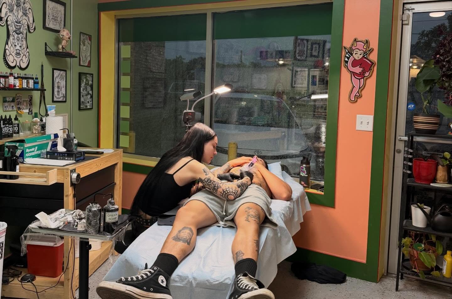Leg tattoo American traditional tattoo on the leg by Bria🩸