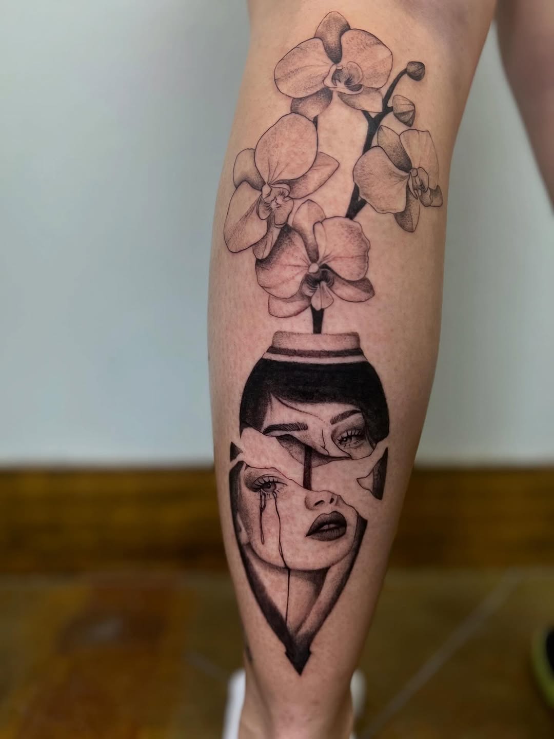 Tattoo by @popkerntattoos — realism, black_and_grey