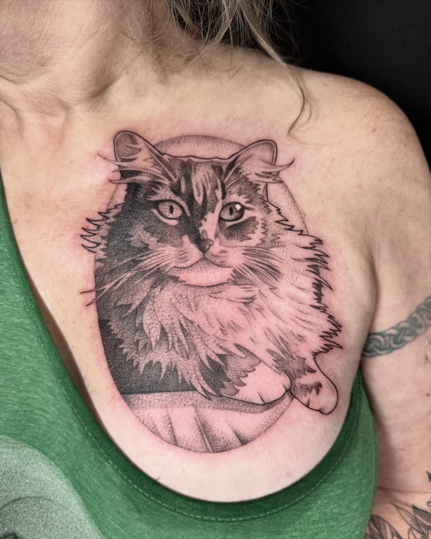 Tattoo by @milesromerotattoos — dotwork, realism